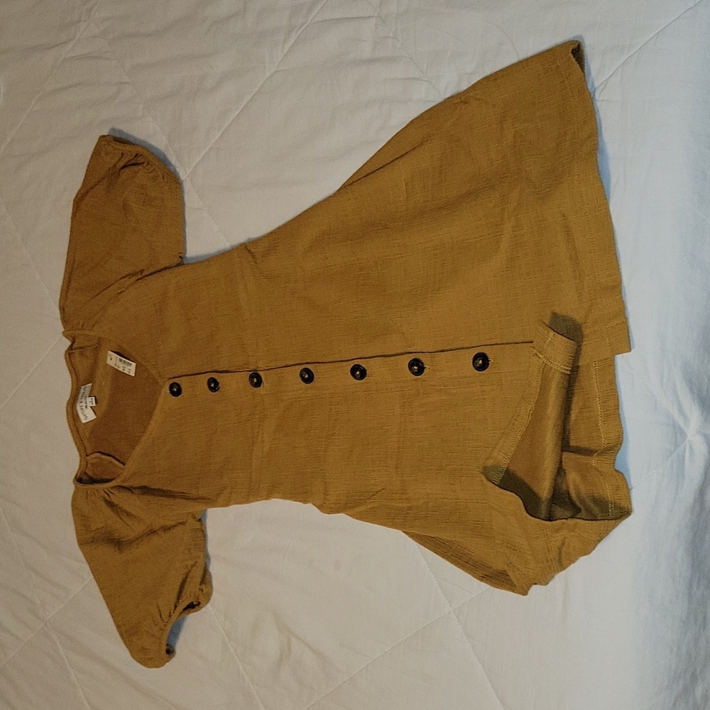 Madewell dress in mustard brown